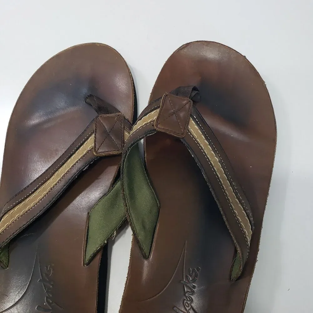 Clarks Men's Brown Leather Thong Sandals, Size 11
